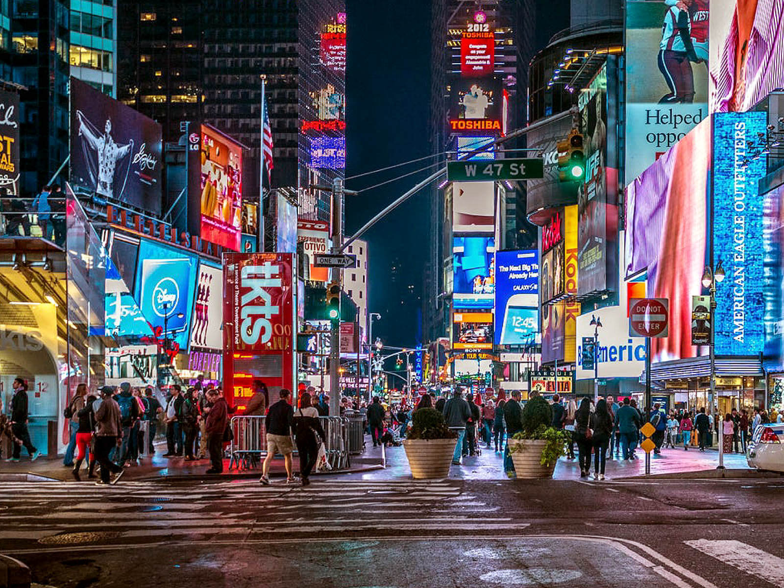 Busy Times Square Street